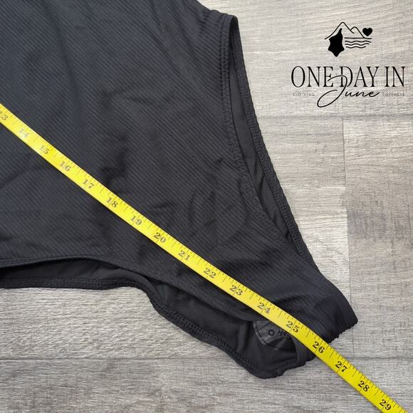 Aleumdr high Cut Cheeky Ribbed One Piece Swimsuit Size S - Picture 3 of 4